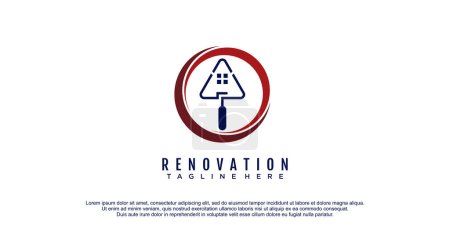 Illustration for Home building and contruction logo with creative style concept - Royalty Free Image