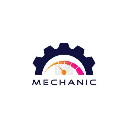 Photo for Power speed mechanic logo with creative concept idea - Royalty Free Image