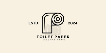 Paper toilet design element icon vector with creative modern concept