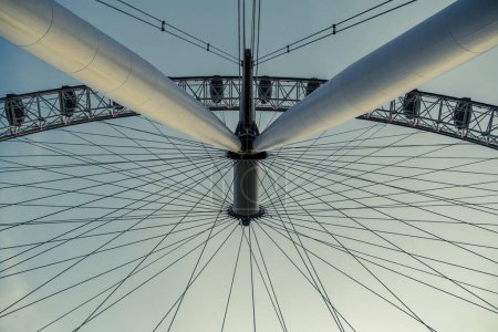 Photo for The big Ferris wheel of the London Eye photographed from below - Royalty Free Image