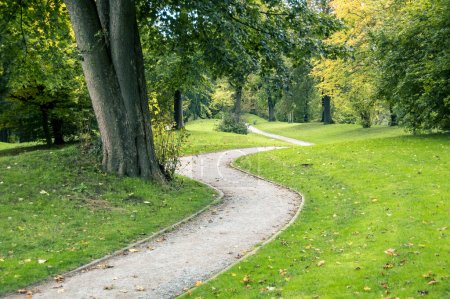 Photo for Winding paths through the historic park at the Johannisberg in Bielefeld - Royalty Free Image