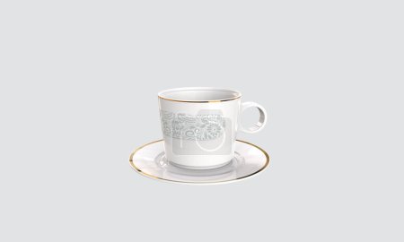 Taza de café 3D render. Fondo de taza de té caliente. Fondo fresco de la mañana. Manipulación Fondo creativo. Copa prese sobre fondo blanco.  
