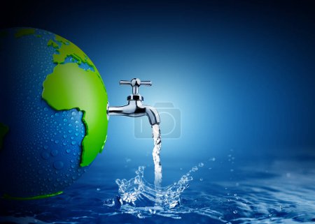 Téléchargez les photos : Journée mondiale de l'eau. Globe Concept design pour affiche bannière. - en image libre de droit