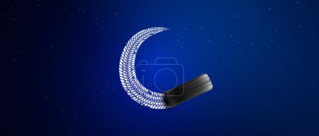 Tire eid creative concept. Ramadan kareem tire creative. Muslim festival wish creative banner, poster, social media post etc.