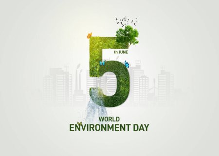 Journée mondiale de l'environnement. Le 5 juin. Journée mondiale de l'environnement 2024 bannière créative, affiche, message sur les médias sociaux, modèle, fond, toile de fond, etc..