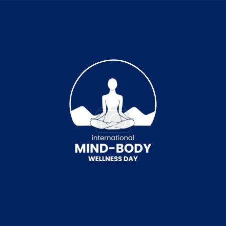 Illustration for International Mind-Body Wellness Day. Mind Body Wellness Day creative background. - Royalty Free Image