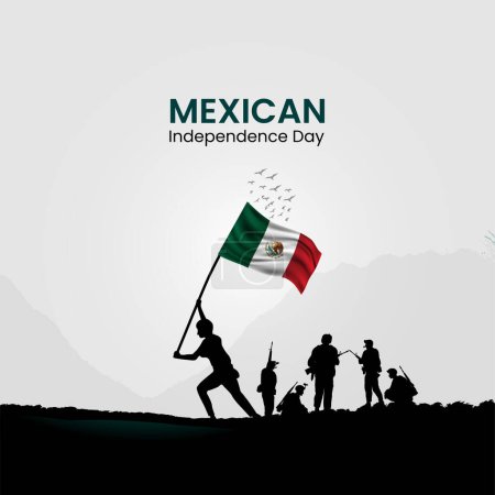 Ilustración de Día de la Independencia Mexicana. Día de la Independencia de México. Ilustración vectorial bandera México. día de la independencia México. - Imagen libre de derechos
