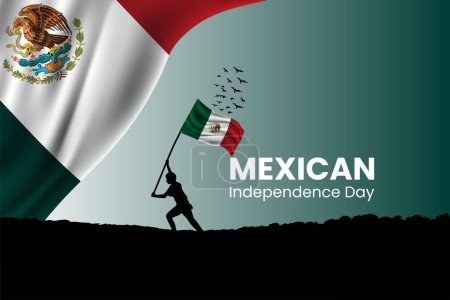 Ilustración de Día de la Independencia Mexicana. Día de la Independencia de México. Ilustración vectorial bandera México. día de la independencia México. - Imagen libre de derechos