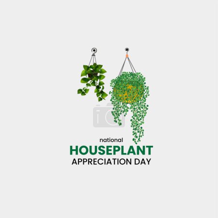 Illustration for National Houseplant Appreciation Day. Houseplant vector. - Royalty Free Image
