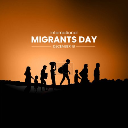 Illustration for International Migrants Day. Migrants day creative concept. - Royalty Free Image