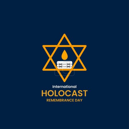 Téléchargez les illustrations : Journée internationale de commémoration de l'Holocauste. Concept du souvenir. - en licence libre de droit