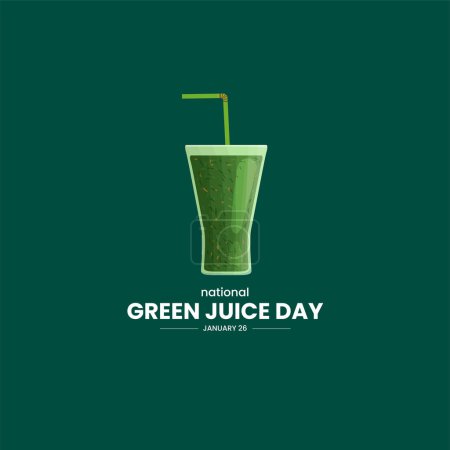 Ilustración de Día nacional del jugo verde. Ilustración de vector de vidrio de jugo verde. - Imagen libre de derechos