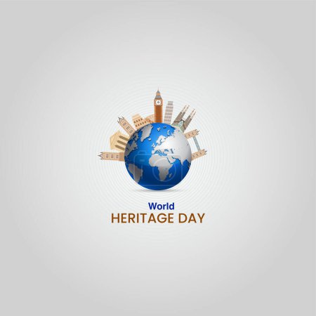 Téléchargez les illustrations : Journée du patrimoine mondial. Journée du patrimoine concept créatif. - en licence libre de droit