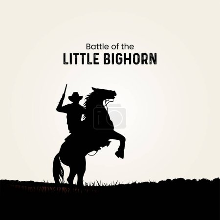 Illustration for Battle of the little bighorn vector illustration. Battle of the little bighorn social media template design - Royalty Free Image