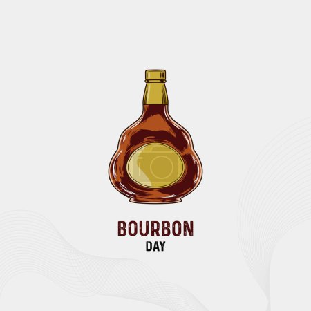Téléchargez les photos : Bourbon Day, le 14 juin. Conception de concept de journée Bourbon. Bourbon jour message sur les médias sociaux, bannière, affiche, etc. - en image libre de droit