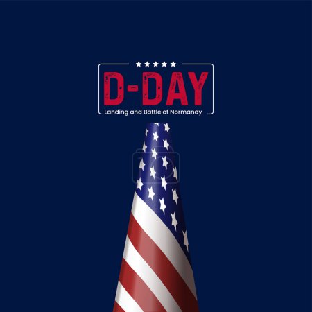 Ilustración de D concepto del día. D-Day banner, cartel, social media post Vector Template. d ilustración vectorial día - Imagen libre de derechos
