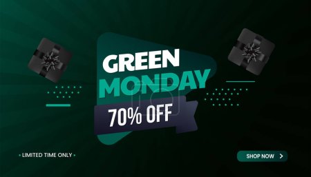 Illustration for Green Monday. Green Monday offer banner design. - Royalty Free Image