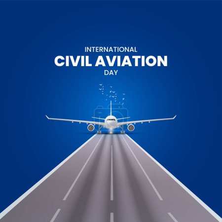 Illustration for International Civil Aviation Day. Civil aviation day concept. - Royalty Free Image