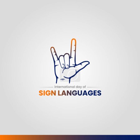Illustration for International day of sign languages. sign language concept. - Royalty Free Image