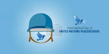 Téléchargez les illustrations : Journée internationale des Casques bleus des Nations Unies. 29 mai. Illustration vectorielle paix et sécurité - en licence libre de droit
