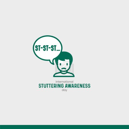 Illustration for International Stuttering Awareness Day. Stuttering awareness concept. - Royalty Free Image