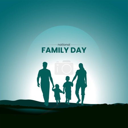 Téléchargez les illustrations : Journée nationale de la famille. Joyeuse fête des parents. heureux jour de la famille vecteur illustration concept. - en licence libre de droit