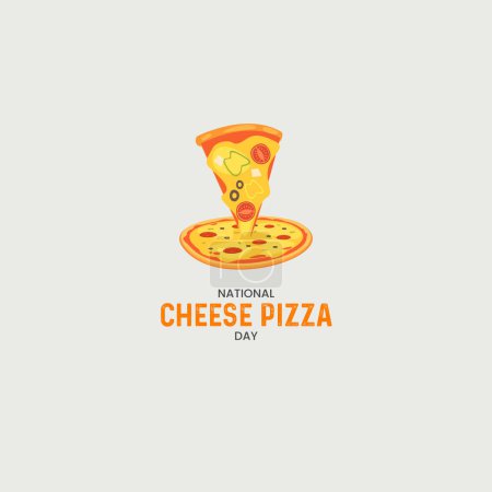 Téléchargez les photos : Journée nationale de la pizza au fromage. illustration vectorielle pizza fromage. - en image libre de droit