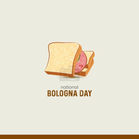 Illustration for National Bologna Day. National Bologna Day vector. Salami sandwich icon. Bologna sandwich vector. American Food and Beverage Holiday. - Royalty Free Image