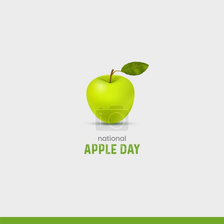 Téléchargez les photos : Journée nationale de la pomme. Illustration vectorielle pomme 3D. - en image libre de droit