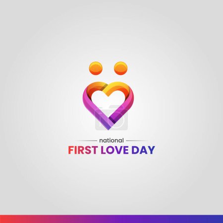 Ilustración de Primer Día Nacional del Amor. hombre y mujer símbolo de amor, logotipo, icono vector ilustración - Imagen libre de derechos