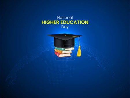 national higher education day. Happy National Higher Education Day vector poster, banner, and cover design. vector graduation cap. book vector