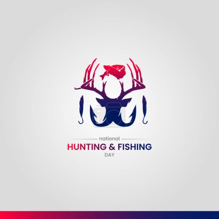 Téléchargez les illustrations : Journée nationale de chasse et de pêche. journée de chasse et de pêche illustration vectorielle créative. - en licence libre de droit