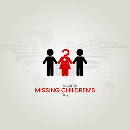 Téléchargez les illustrations : Journée internationale des enfants disparus. Journée des enfants disparus créatif pour bannière, affiche, carte de vœux, chemise, modèle et publicité imprimée. - en licence libre de droit