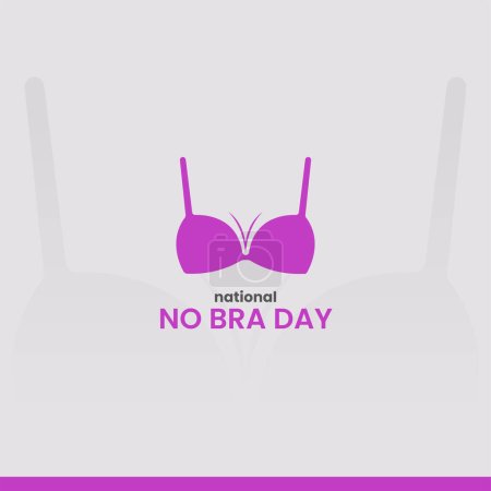 Illustration for National No Bra Day. No bra day concept. - Royalty Free Image
