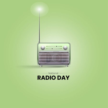 Ilustración de Día Nacional de la Radio. Día Nacional de la Radio Concepto creativo Vector Ilustración. - Imagen libre de derechos