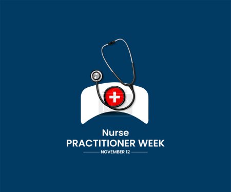 Illustration for Nurse practitioner week. Nurse creative concept. Stethoscope vector illustration. - Royalty Free Image