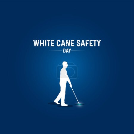 Ilustración de Día de la seguridad de la caña blanca. concepto creativo de seguridad de caña blanca. - Imagen libre de derechos