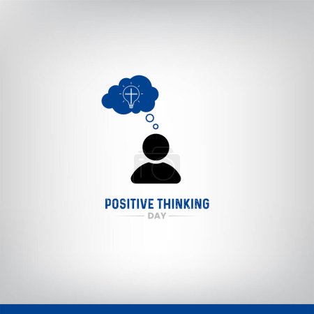 Ilustración de Día del Pensamiento Positivo. Cerebro humano positivo. concepto de pensamiento positivo. - Imagen libre de derechos