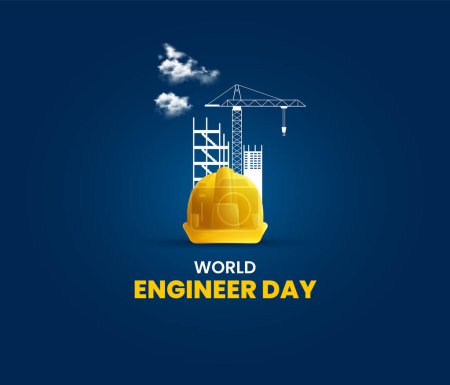 Illustration for World engineer day. Construction safety creative concept. - Royalty Free Image