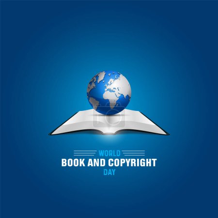 Illustration for World book and copyright day poster design, banner design. Vector illustration of World Book Day logo, icon, greetings card design. world book day. - Royalty Free Image