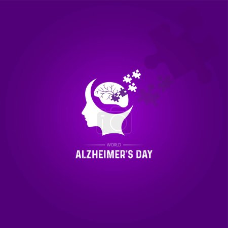 Illustration for World alzheimer's month. world alzheimer's day. alzheimer day creative concept. - Royalty Free Image