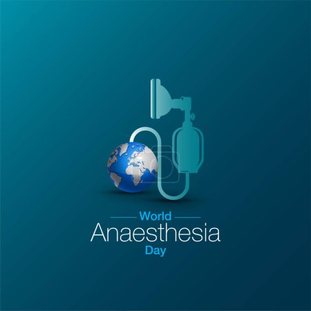 Illustration for World Anesthesia Day Logo Concept illustration. Anesthesia Day Concept. Anesthesia Day banner, poster, greetings card design. - Royalty Free Image