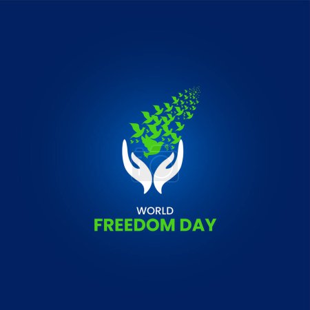 Téléchargez les illustrations : Journée mondiale de la liberté. Liberté concept créatif. - en licence libre de droit