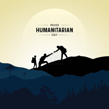 Téléchargez les illustrations : Journée mondiale de l'aide humanitaire. Journée humanitaire Concept créatif Illustration vectorielle. - en licence libre de droit