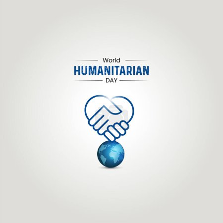 Illustration for World Humanitarian Day. Humanitarian Day Creative Concept Vector Illustration. - Royalty Free Image