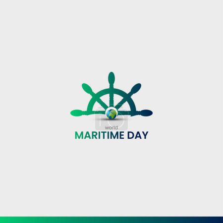 Illustration for World Maritime Day. maritime day concept vector illustration. - Royalty Free Image