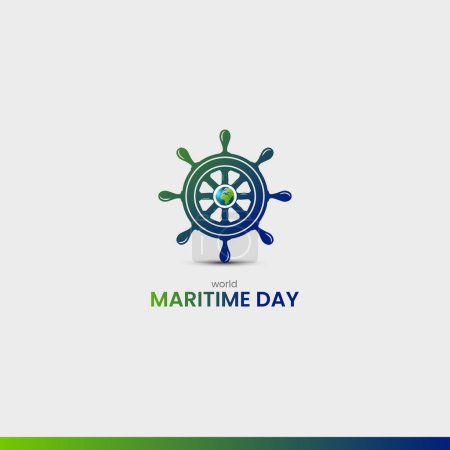 Illustration for World Maritime Day. maritime day concept vector illustration. - Royalty Free Image