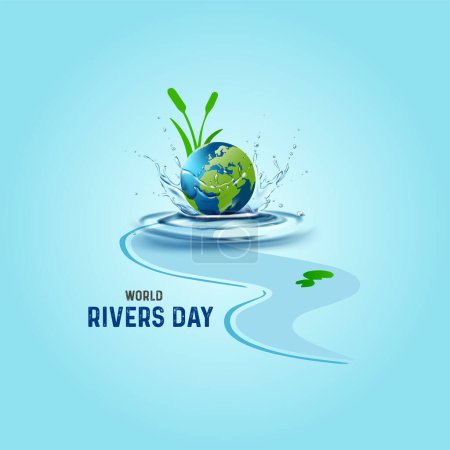 World Rivers Day. rivers day vector illustration. world water day.