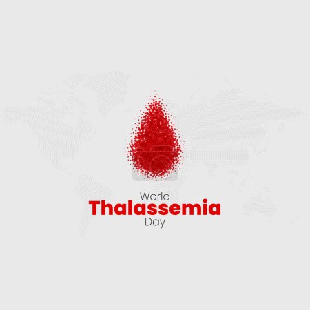 Illustration for World Thalassemia day. world Thalassemia day theme Vector illustration. Thalassemia are inherited blood disorders characterized by decreased hemoglobin production. Dotted blood icon - Royalty Free Image