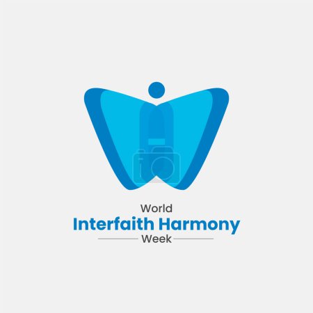 Illustration for World interfaith harmony week. interfaith harmony week background. - Royalty Free Image